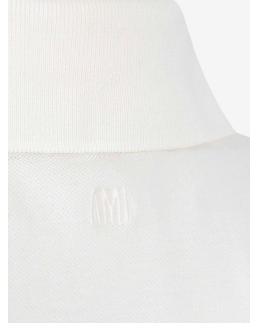 AMI White Short-Sleeve Polo Shirt