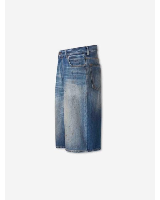 Acne Blue Denim Bermuda Shorts for men