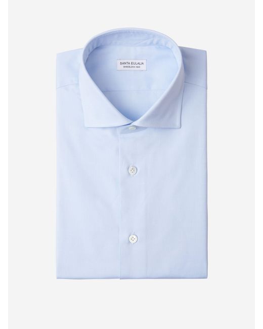 Santa Eulalia Blue Cotton Twill Shirt for men