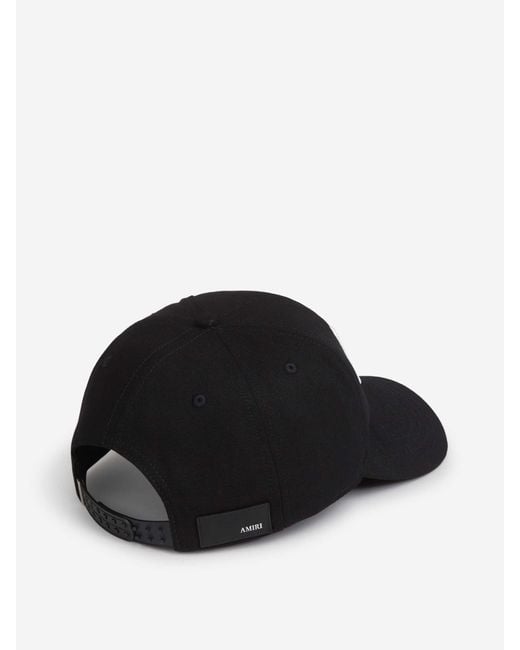 Amiri Black Staggered Logo Cap for men