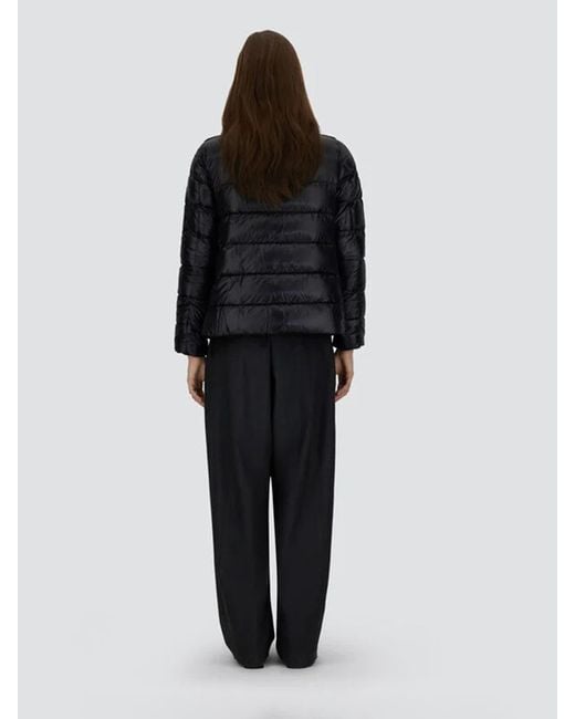 Herno Black Short Faux Fur Down Jacket