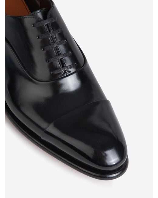 Santoni White Distressed Leather Shoes for men