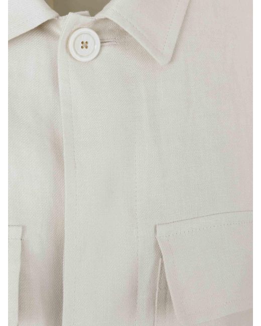 Camicia Da Notte Con Tasche di Lardini in White da Uomo