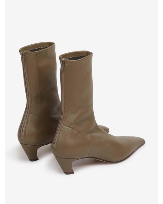 Khaite White Arizona Stretch Ankle Boots