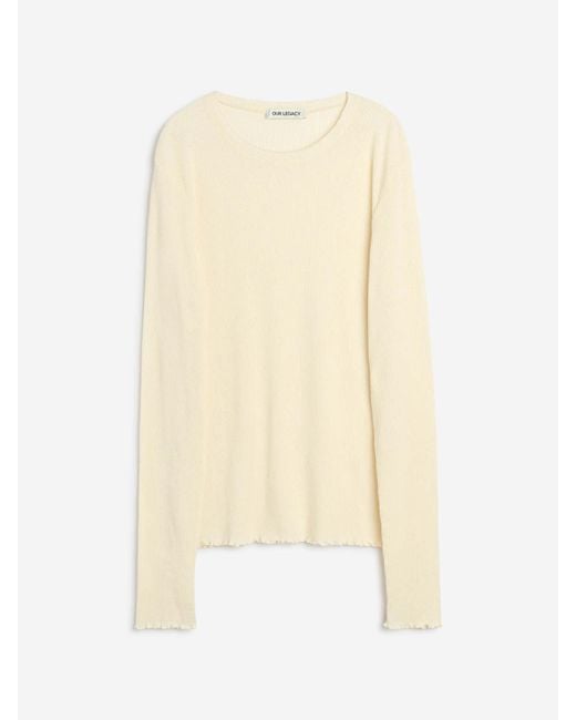 Our Legacy White Long Sleeve Knit T-Shirt for men