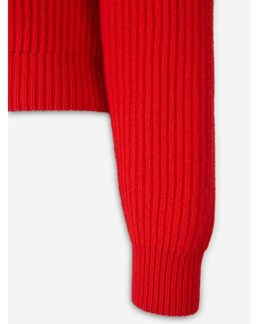 Jil Sander Red Cropped Wool Jersey