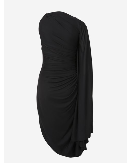 Vestido Midi Drapeado Bottega Veneta de color Black