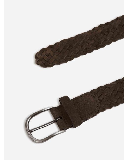 Santa Eulalia Black Braided Suede Belt for men