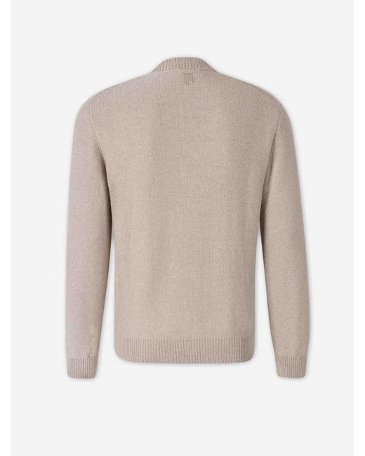 Pull À Col En V Canali pour homme en coloris Brown