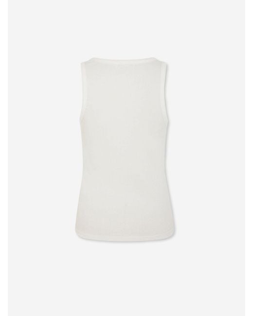 Rabanne White Ribbed Tank Top