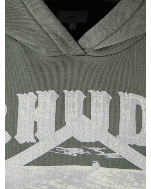 Rhude Gray Logo Hoodie for men