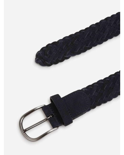 Santa Eulalia Black Braided Suede Belt for men