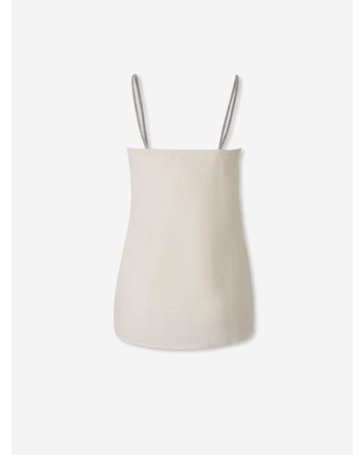 Peserico White Linen Tank Top