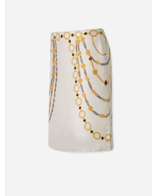 Versace Natural Printed Pencil Skirt