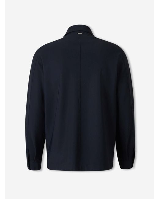 Herno Blue Technical Overshirt for men