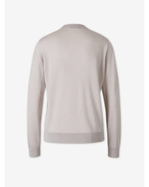 Peserico White Fine Cashmere Silk Sweater