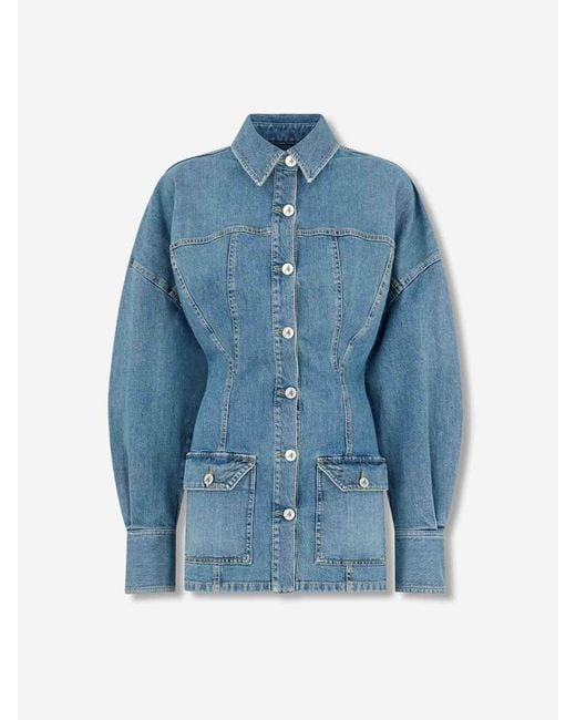 The Attico Blue Denim Mini Dress