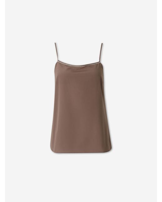Peserico White Silk Tank Top