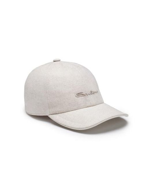 Cappello Da Baseball Da Uomo di Santoni in White da Uomo