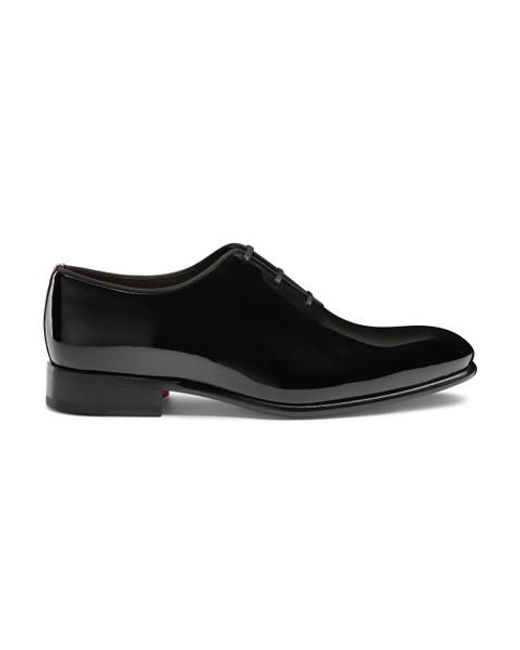 Santoni Black Patent Leather Oxford Shoe for men
