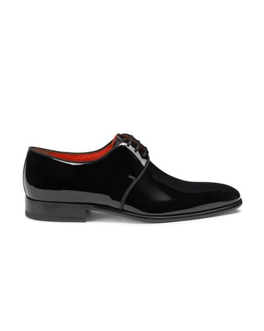Santoni Black Patent Leather Derby Shoe for men