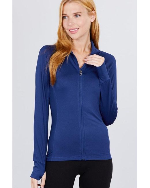 blue workout jacket