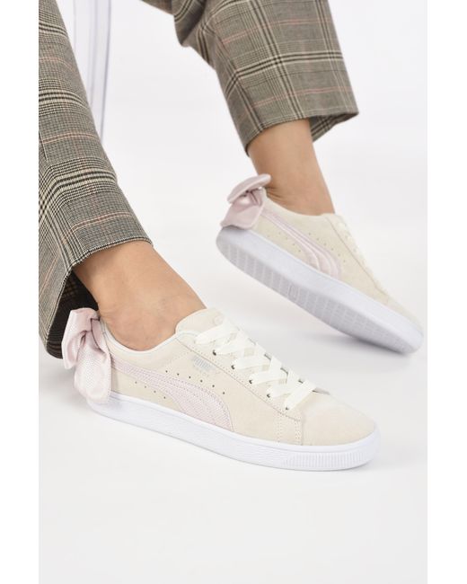 puma suede bow grey