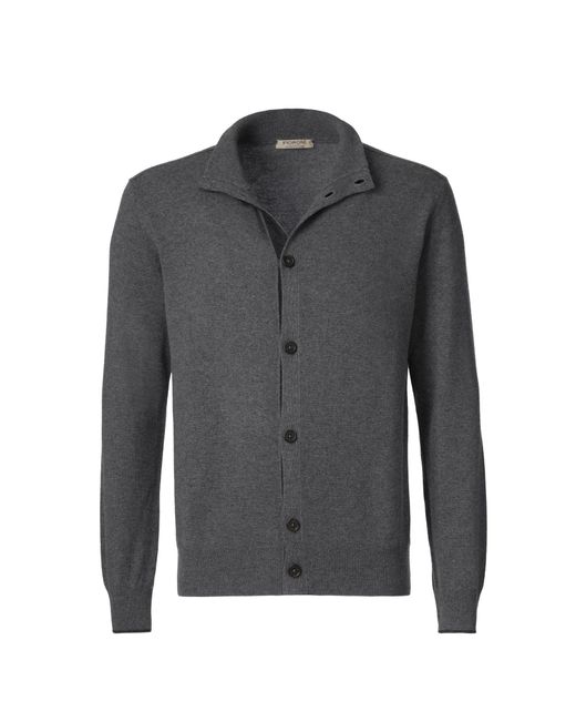 Fioroni Wool Silk And Cashmere-blend Cardigan in Grey (Gray) for Men | Lyst