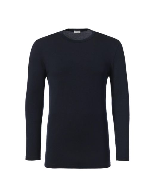 Zimmerli Crew-neck T-shirt With Long Sleeve in Blue for Men | Lyst
