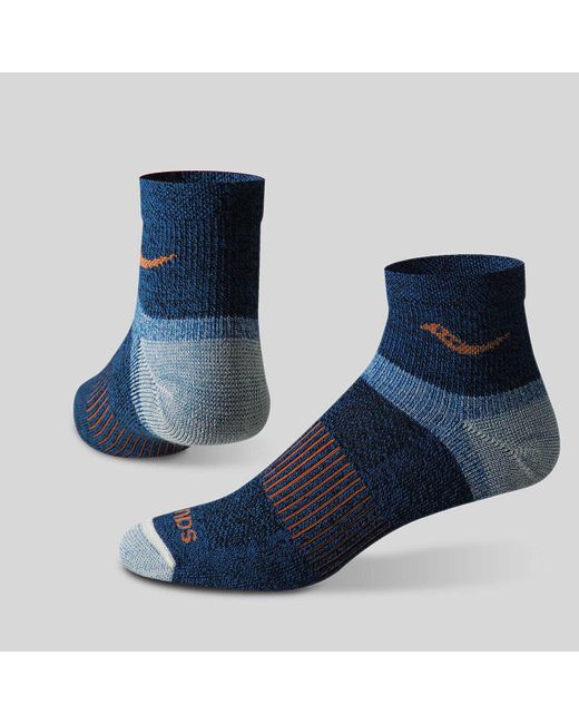 Saucony Blue Inferno Merino Wool Blend Quarter 3-pack Sock for men
