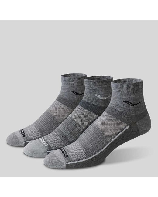 Saucony Gray Inferno Ultralight Quarter 3-pack Socks