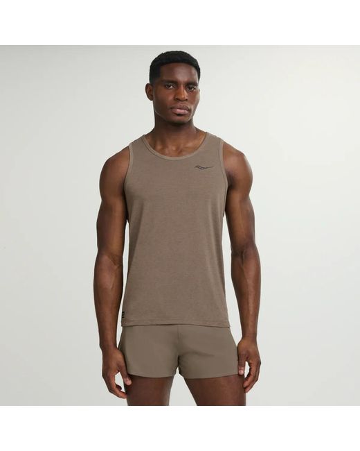 Saucony Brown Stopwatch Singlet for men
