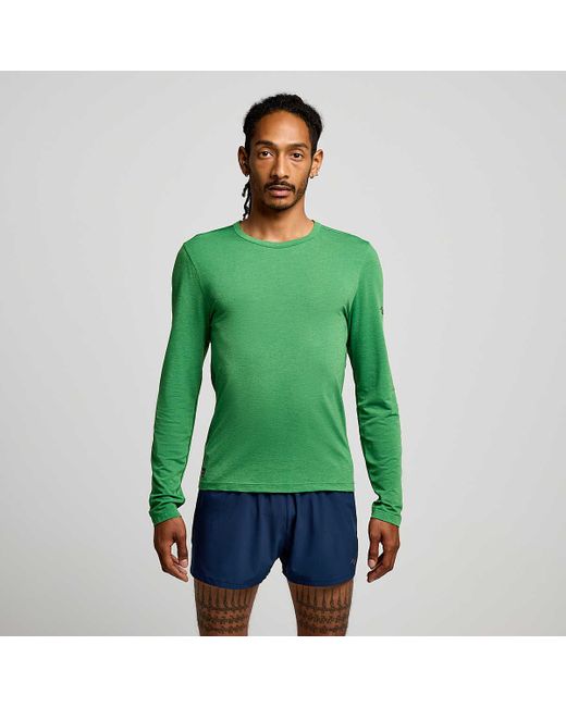 Saucony Green Stopwatch Long Sleeve for men