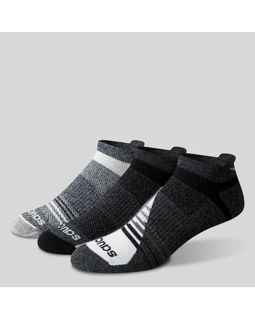 Saucony Black Inferno Merino Wool Blend No Show 3-pack Sock for men