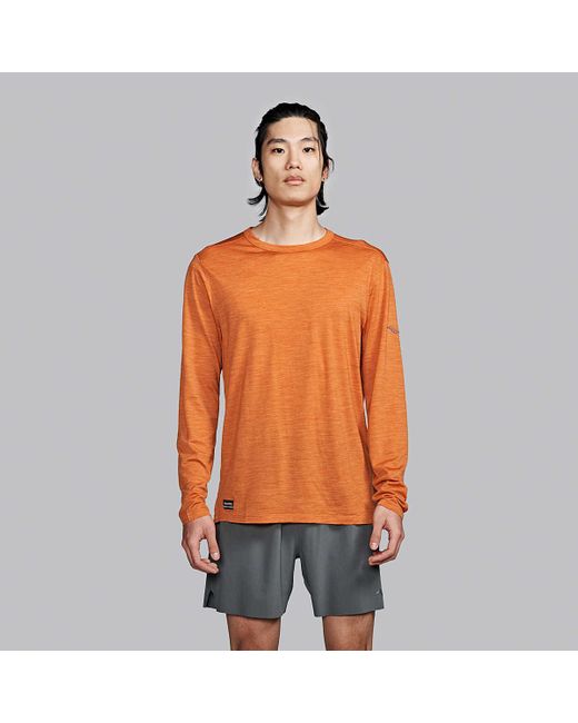 Saucony Orange Peregrine Merino Long Sleeve for men