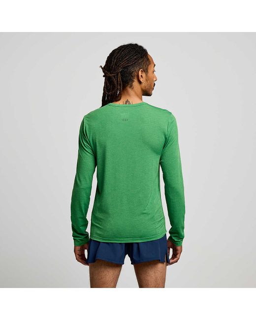 Saucony Green Stopwatch Long Sleeve for men