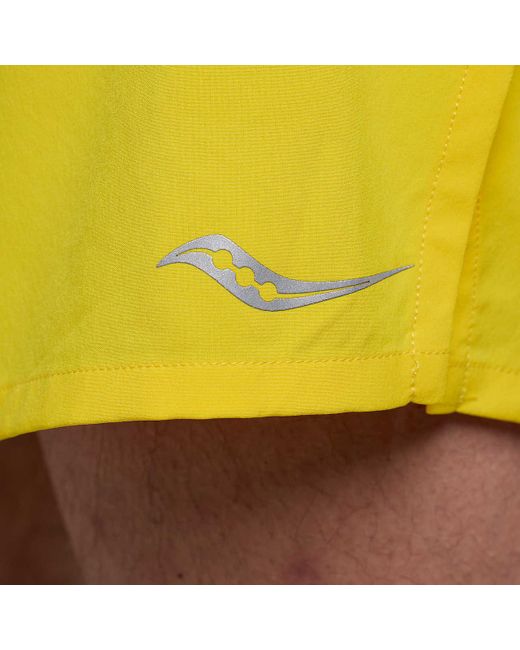 Saucony Yellow Outpace 2.5" Split Short for men