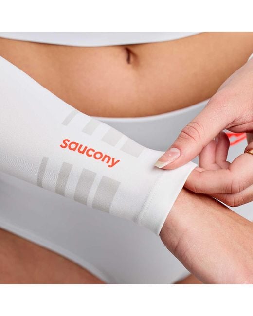 Saucony White Fortify Arm Sleeves