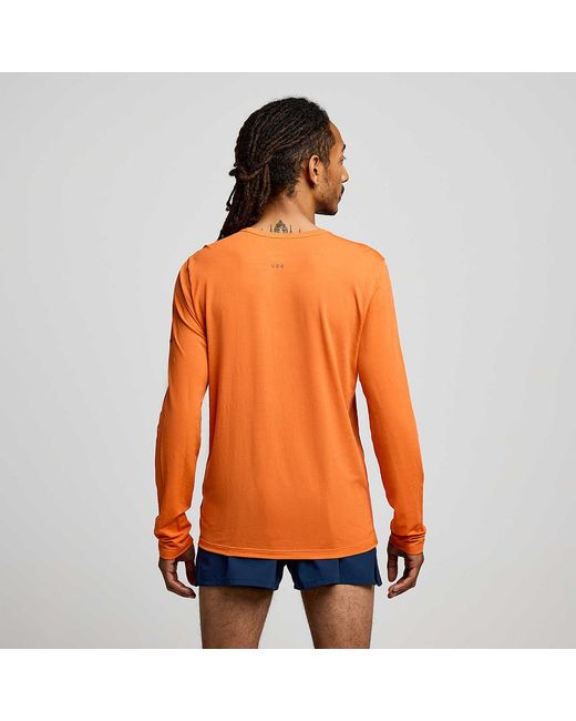Saucony Orange Stopwatch Long Sleeve for men