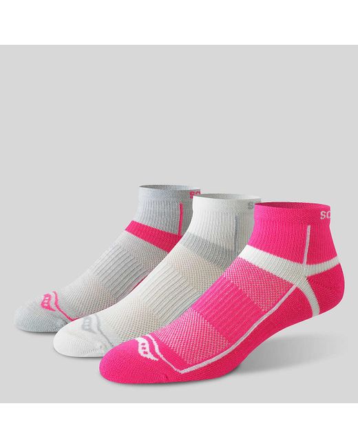 Saucony Pink Inferno Quarter 3-pack Socks