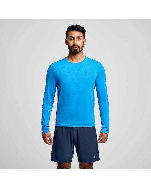 Saucony Blue Stopwatch Long Sleeve for men