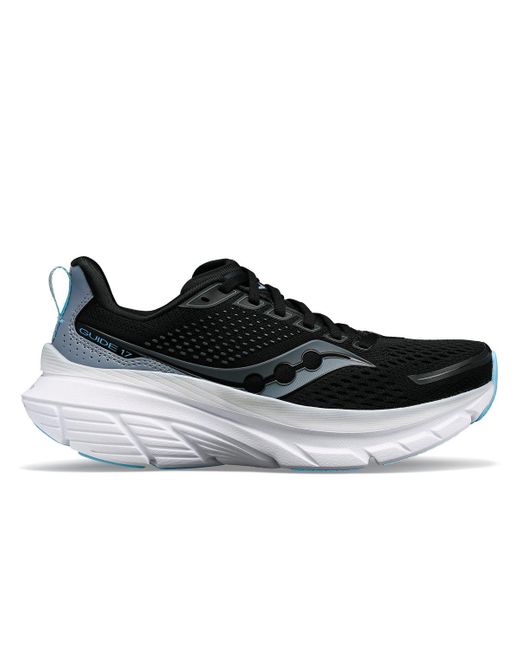 Saucony Guide 17 Cushioned Running Shoes in Black Lyst UK