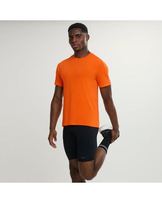 Saucony Orange Stopwatch Short Sleeve for men
