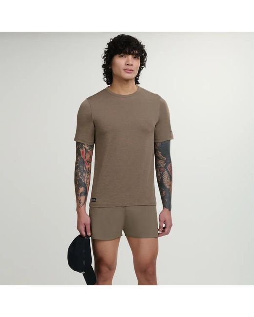 Saucony Brown Stopwatch Short Sleeve for men
