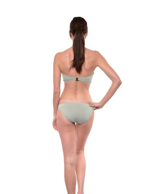 Bandeau Bikini Top with Pads in Lurex Green - Sauipe Swim