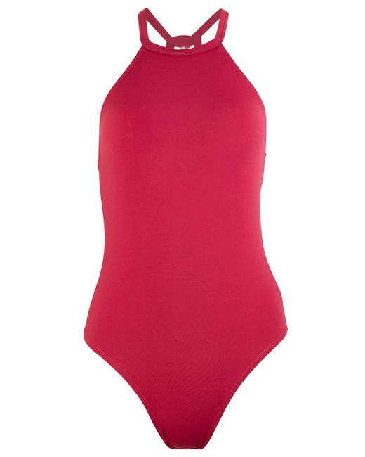 Sauipe Swimwear Denise High Neck One Piece Swimsuit in Red Lyst