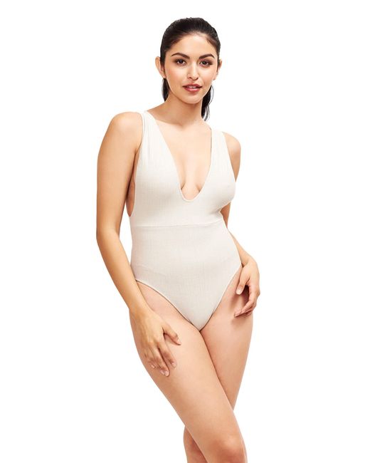 Sauipe Swimwear Helena Deep Plunge Swimsuit in White