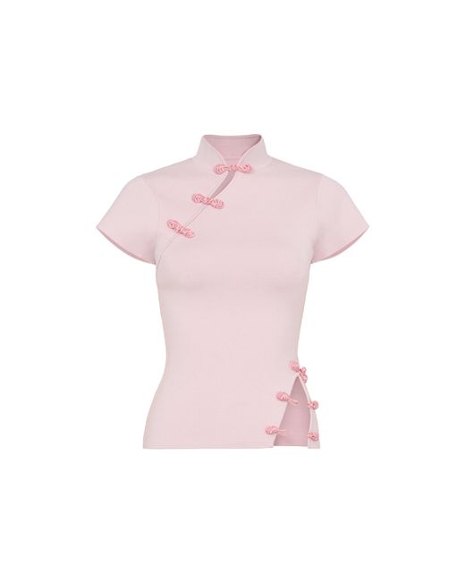 SAU LEE Pink Chase Knit Top