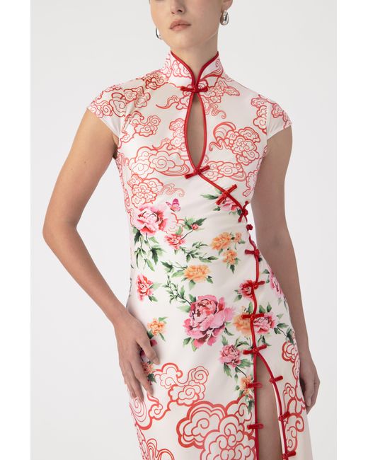 SAU LEE Pink Vanessa Satin Dress