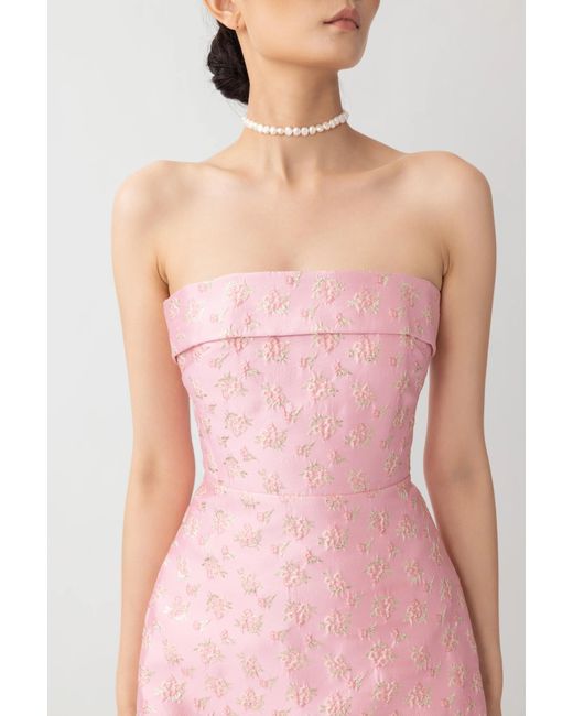 SAU LEE Pink Jodie Jacquard Mini Dress